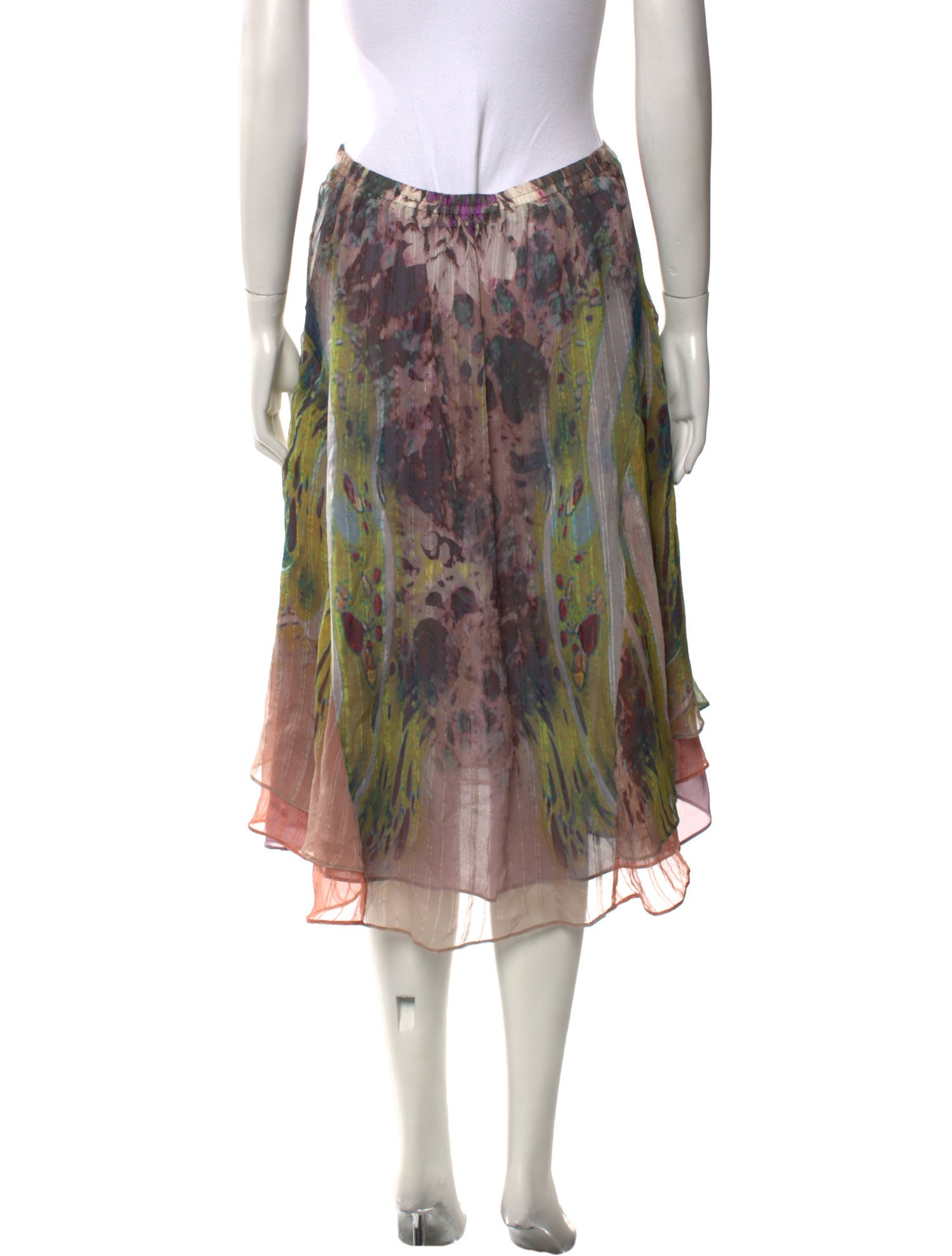 Etro Silk Midi Length Skirt